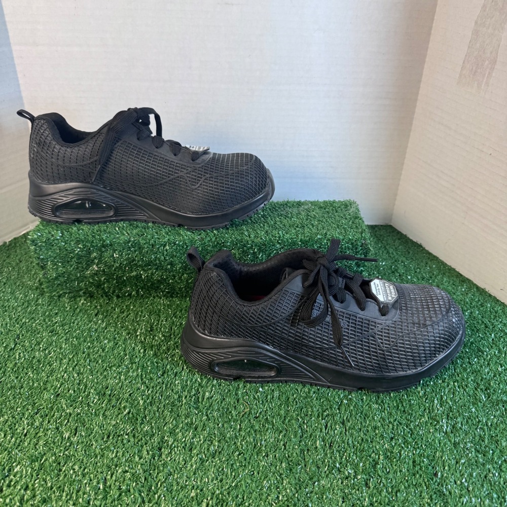 Skechers Work Uno SR Womens Composite Toe Slip Resistant Black Shoes 108072 8.5